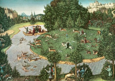 A Stag Hunt with the Elector Friedrich the Wise by Lucas Cranach the Elder